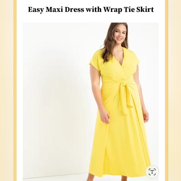 Eloquii Yellow Maxi Dress with Wrap Tie - Picture 1 of 13